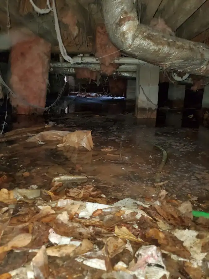 Crawl space flood assessment for Commercial Water Damage Restoration in Arvin